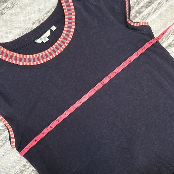 Boden Womens Navy Cotton Sena Shift Dress Embroidered Trim Cap Sleeve Size 8 - Picture 5 of 8